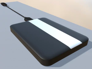external hdd with usb cable rigged plastic version 3D Model