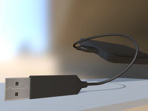 external hdd with usb cable rigged plastic version 3D Model