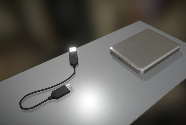 external hdd with usb cable rigged aluminium versi 3D Model .c4d .max .obj .3ds .fbx .stl .blend 