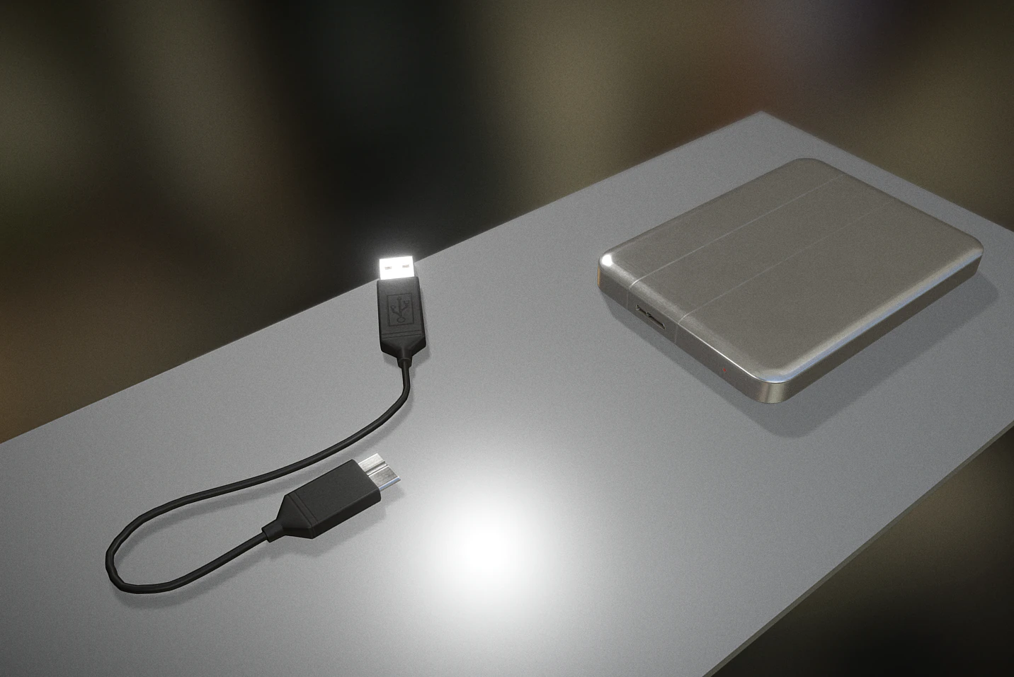 external hdd with usb cable rigged aluminium versi 3D Model .c4d .max .obj .3ds .fbx .stl .blend 