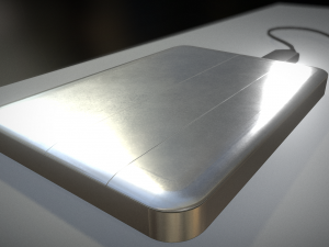 external hdd with usb cable rigged aluminium versi 3D Model