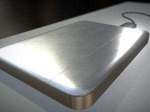 external hdd with usb cable rigged aluminium versi 3D Model