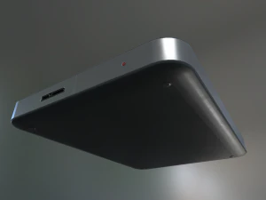 external hdd with usb cable rigged aluminium versi 3D Model
