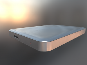 external hdd with usb cable rigged aluminium versi 3D Model