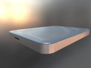 external hdd with usb cable rigged aluminium versi 3D Model