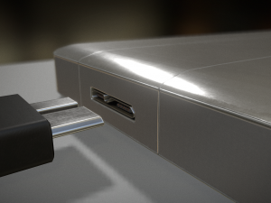 external hdd with usb cable rigged aluminium versi 3D Model