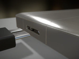 external hdd with usb cable rigged aluminium versi 3D Model