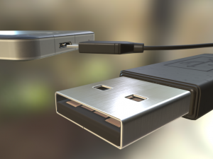 external hdd with usb cable rigged wd version 3D Model