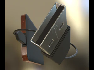 external hdd with usb cable rigged wood version 3D Model