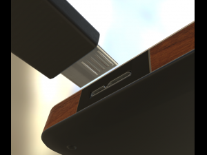 external hdd with usb cable rigged wood version 3D Model