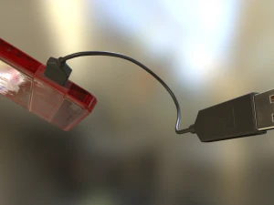 external hdd with usb cable rigged bloody version 3D Model