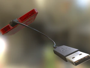 external hdd with usb cable rigged bloody version 3D Model