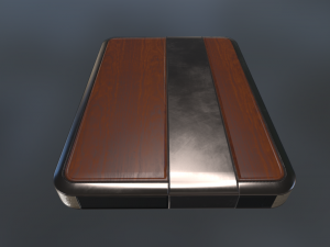 external hdd with usb cable rigged wood metal 3D-Modell