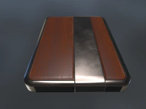 external hdd with usb cable rigged wood metal 3D Model