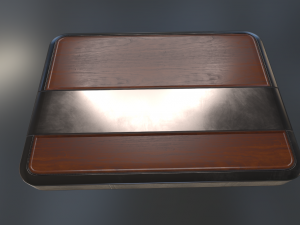 external hdd with usb cable rigged wood metal 3D-Modell