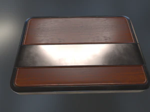 external hdd with usb cable rigged wood metal 3D Model