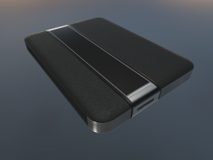 external hdd with usb cable rigged dark leather Modelo 3D