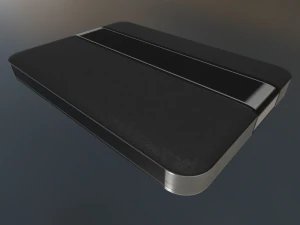 external hdd with usb cable rigged dark leather 3D Model