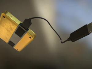 USBケーブル付き外付けHDD ゴールドバージョン 3Dモデル