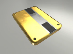 external hdd with usb cable rigged gold version 3D Model