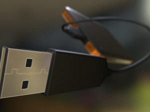 external hdd with usb cable rigged copper version 3D Модель