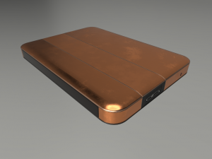 external hdd with usb cable rigged copper version 3D Модель