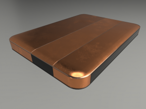external hdd with usb cable rigged copper version 3D Модель