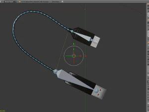 external hdd with usb cable rigged copper version 3D Model