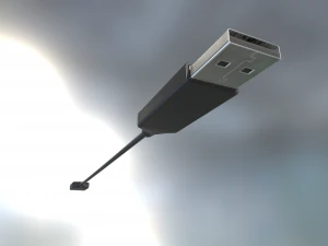 external hdd with usb cable rigged copper version 3D Model