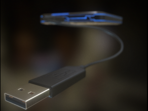 external hdd with usb cable rigged futuristic Modelo 3D