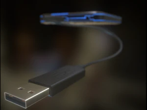 external hdd with usb cable rigged futuristic 3D Model