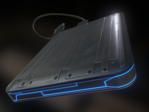 external hdd with usb cable rigged futuristic Modelo 3D