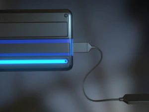 external hdd with usb cable rigged futuristic 3D Model