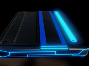 external hdd with usb cable rigged futuristic 3D Model