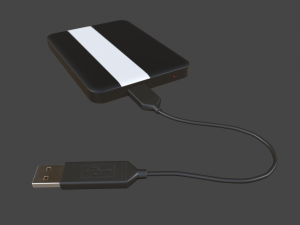external hdd with cable collection game ready Modèle 3D