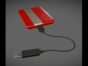 external hdd with cable collection game ready Modèle 3D