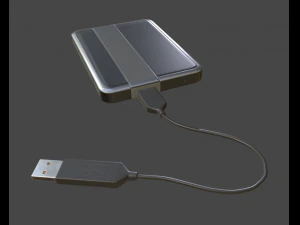 external hdd with cable collection game ready 3D Model
