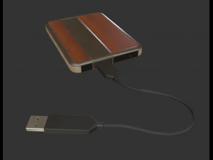 external hdd with cable collection game ready 3D Model