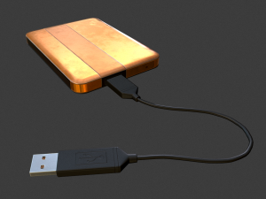 external hdd with cable collection game ready Modèle 3D