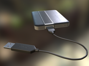 external hdd with cable collection game ready Modèle 3D