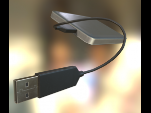 external hdd with cable collection game ready Modèle 3D