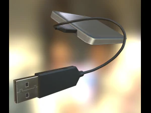 external hdd with cable collection game ready 3D Model