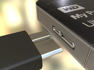 external hdd with cable collection game ready 3D Model