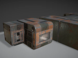 futuristic living module rusty version 3D Model