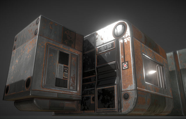 futuristic living module rusty version 3D Model .c4d .max .obj .3ds .fbx .stl .blend 