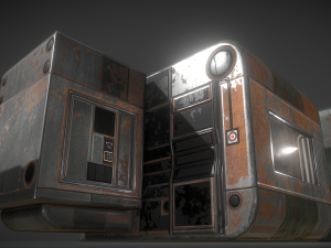 futuristic living module rusty version 3D Model