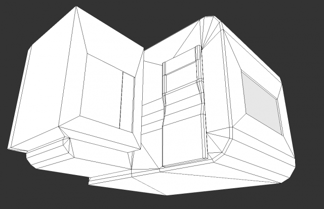 futuristic living module low poly model 3D 모델 .c4d .max .obj .3ds .fbx .stl .blend 