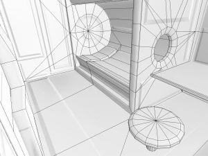 futuristic living module low poly model 3D Model