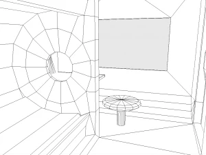 futuristic living module low poly model 3D Model