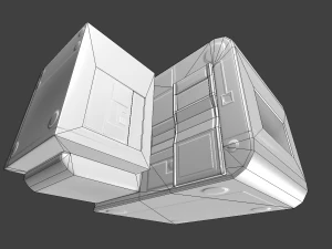futuristic living module low poly model 3D Model